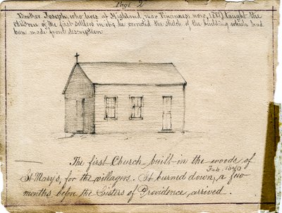 Saint Mary-of-the-Woodsin kylän kirkko tekijältä Maurice Schnell